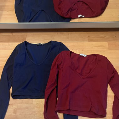 Set Crop Langarmshirt