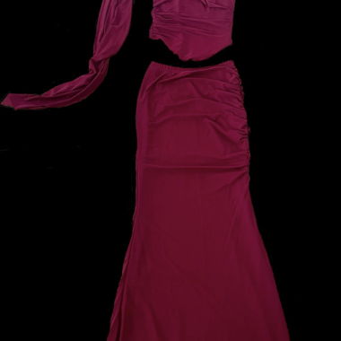 Set da 3 pezzi - rosso/ bordeaux - abito da sera