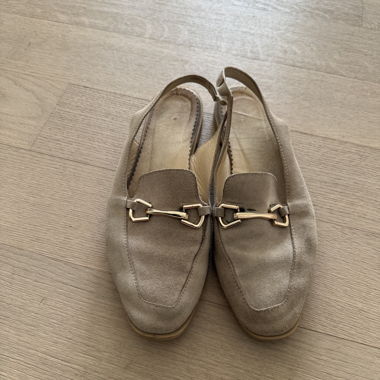 Slingback beige da loafer
