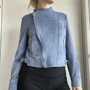 Morgan light blue faux suede jacket EU 42