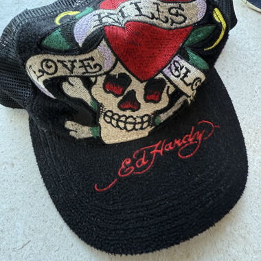 Ed Hardy Authentic Hat, One Size, Black