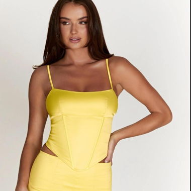 Top in raso giallo Meshki