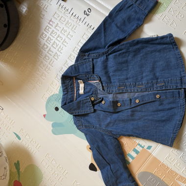 Camicia jeans leggera per bebè 6-9 mesi 