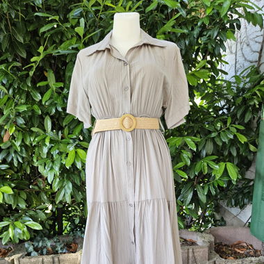 Viscose Maxikleid in Beige