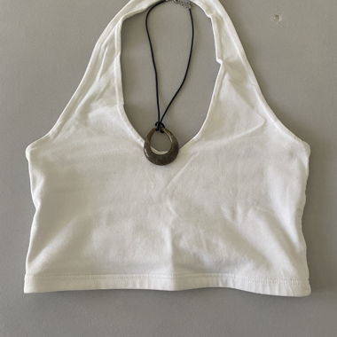 Brandy Melville white neck holder top