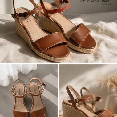 Compensées en cuir Massimo Dutti Gr. 40