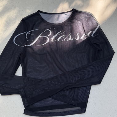 Transparent black SHEIN top