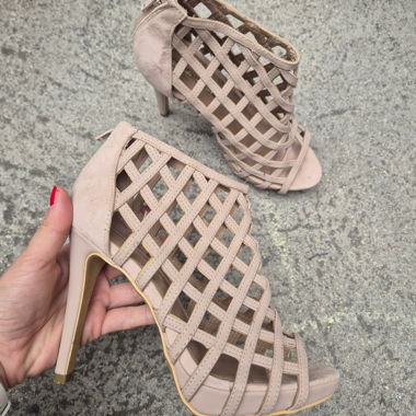Sandali Nude con Tacco Alto