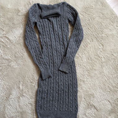 Grey Knit Dress Chicorée XS