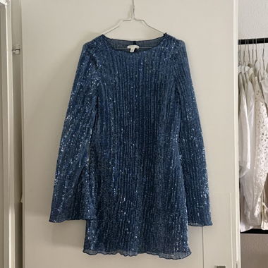 Pailletten Kleid blau