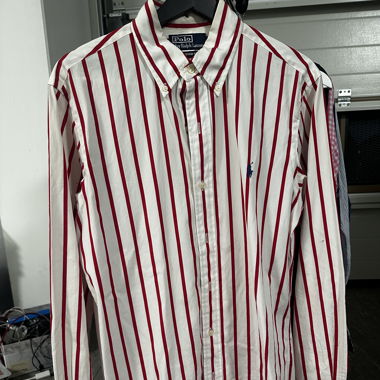 Ralph lauren shirt, red & white, size S