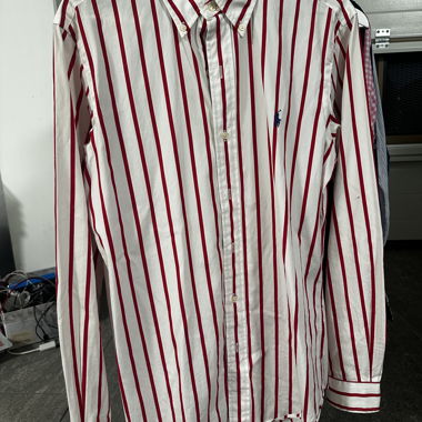 Ralph lauren shirt, red & white, size S