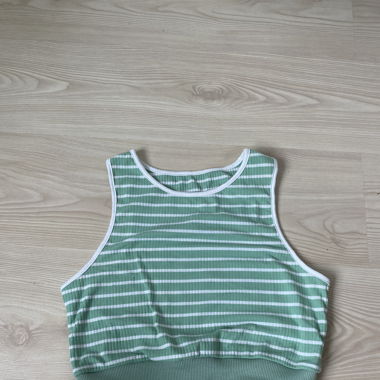 Top vert et blanc 