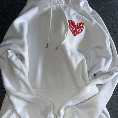 Weisser Hoodie mit Print