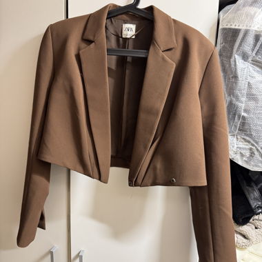 ZARA Cropped-Blazer in Braun