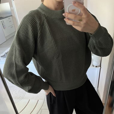 Pull vert olive foncé 