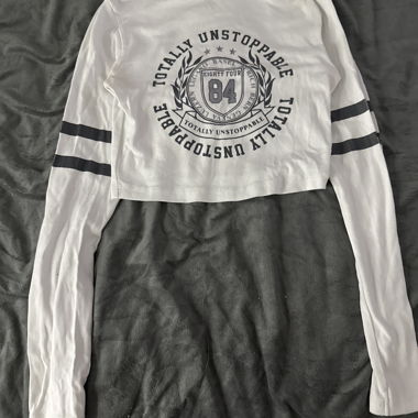 Weisses Crop-Longsleeve