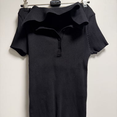 Black ribbed polo Zara