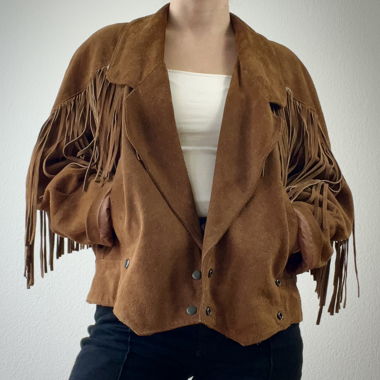 Lederjacke mit Fransen