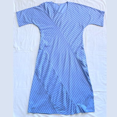 Robe maxi 100 % coton bleu rayé L-XL