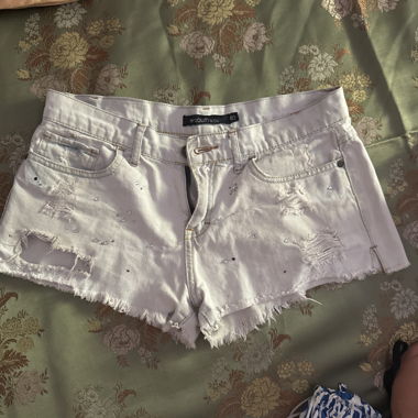 White denim shorts