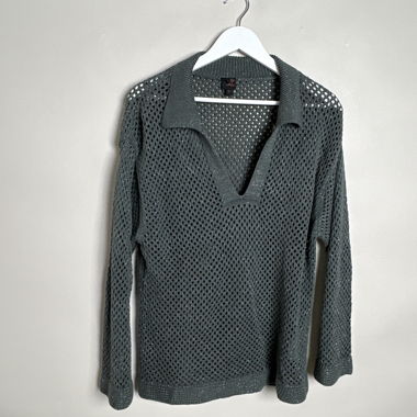 Maglione corto in maglia traforata