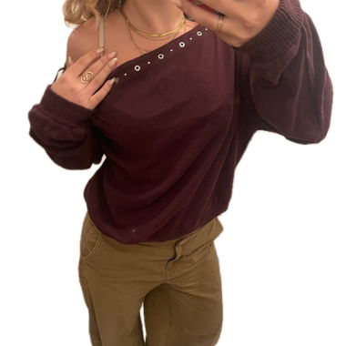 Burgundy Off-Shoulder Sweater Brand New!