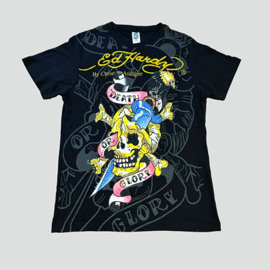 Ed Hardy vintage rhinestones skull t-shirt