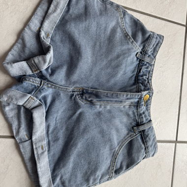 Embroidered Denim Shorts