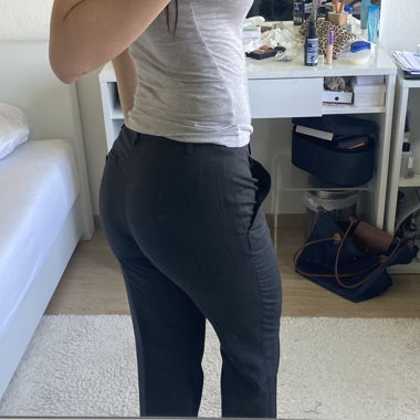 Black flared trousers