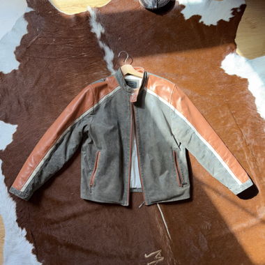 Leather trim jacket