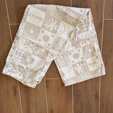 Beige bedruckte Hose