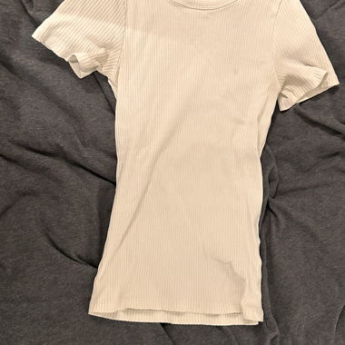 T-shirt blanc côtelé