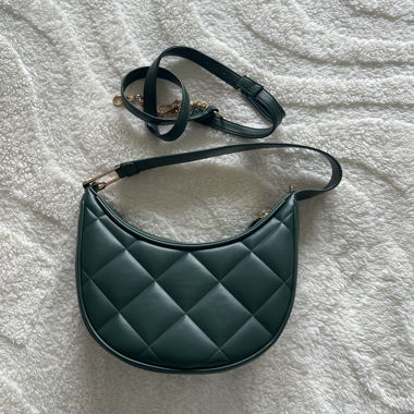 Green Quilted Shoulder Bag