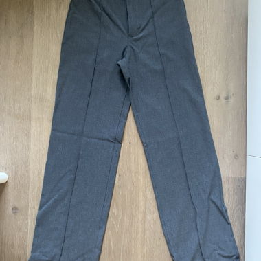 Grey High-Waist Fabric Trousers Pull&Bear