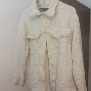 Zara Tweedjacke in Weiss