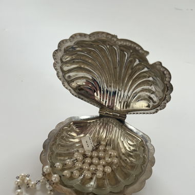 Muschel Deko Vintage Silber