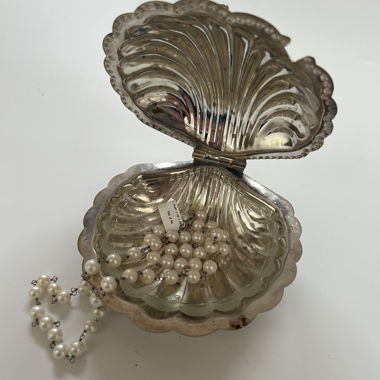 Muschel Deko Vintage Silber