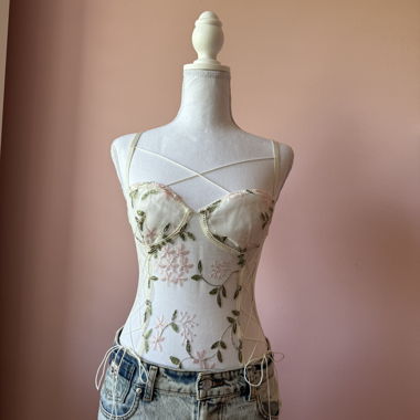 Corset floral transparent