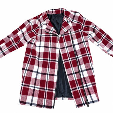 Cappotto a quadri bordeaux