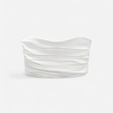 Top tube arricciato bianco Zara