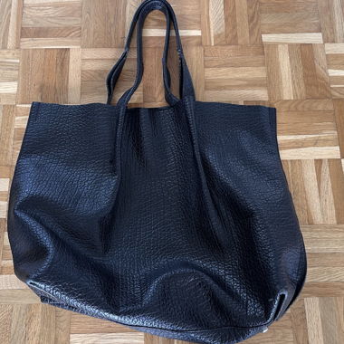 Black Leather Tote Bag