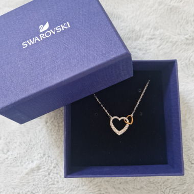 Collier double coeur Swarovski 