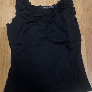 Black ruffle top