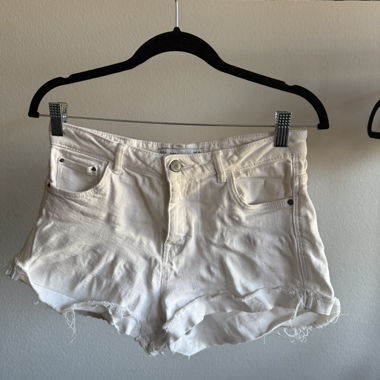 Short en denim blanc Zara