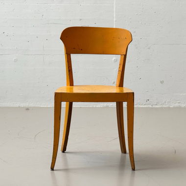 Gelber Vintage-Stuhl Horgen-Glarus Holz