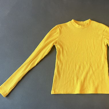 Yellow ribbed long sleeve