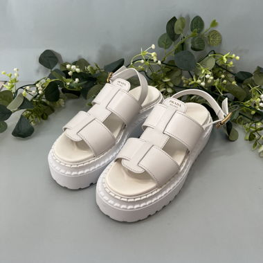 Prada Plateau-Sandalen - 37 - Weisse Schuhe