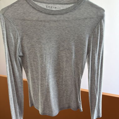 Grey SHEIN Long-Sleeve T-Shirt