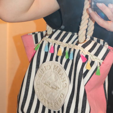 Tote de plage à rayures